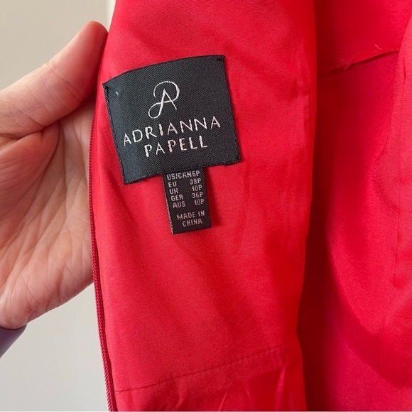 Adrianna Papell Red Bow Belted Sheath Dress Petite Size 6P - Picture 5 of 13